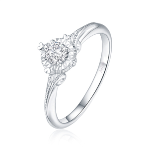 Romantic Wedding Ring Natural Diamond Grown Diamond Fine Jewelry Wedding Band 