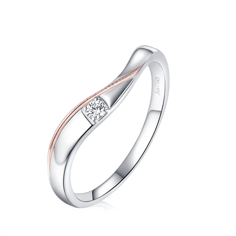 Temperament Elegant Diamond Row Plated Ring Couple Set
