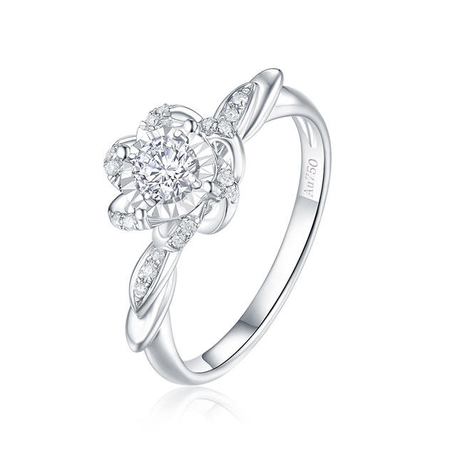 Diamond Silver Promise Ring Custom Women Jewelry Wedding Rings Set Couple Engagement