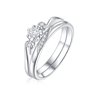 Unishine Couple Diamond Moissanite Ring Set